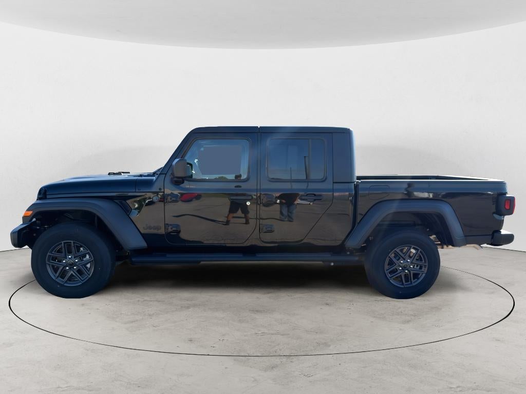 2026 Jeep Gladiator GLADIATOR SPORT S 4X4 in Black Clear-Coat Exterior Paint — front three-quarter view