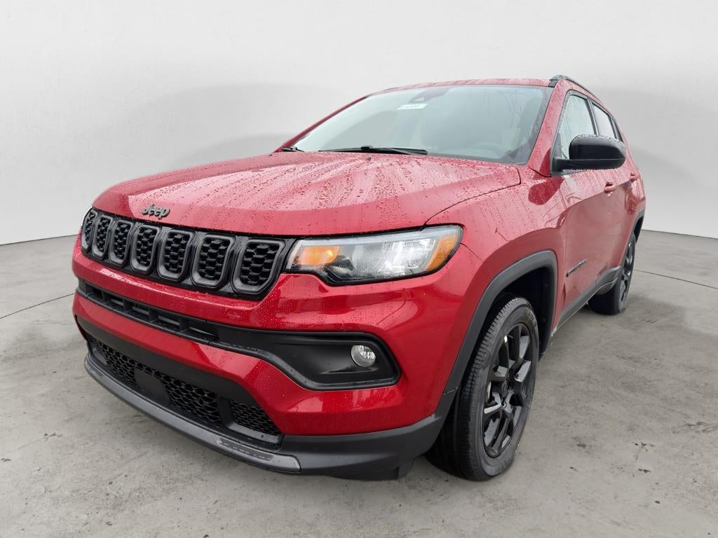 2026 Jeep Compass COMPASS LATITUDE ALTITUDE 4X4 in Red Hot Pearl-Coat Exterior Paint — front three-quarter view